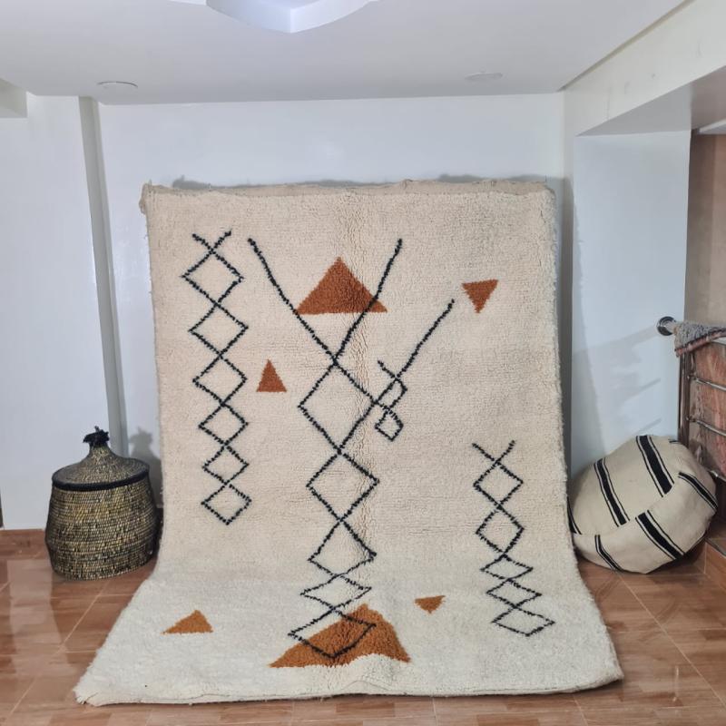 White Ghani Marokkaans handgemaakt tapijt